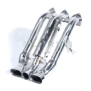 silver shiny exhaust pipes