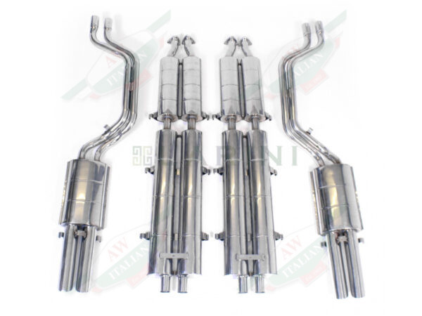 metal exhaust pipes on white background