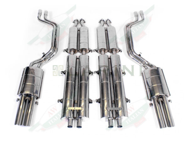 metal exhaust pipes on white background