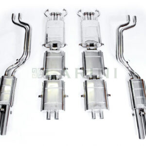 metal exhaust pipes on white background