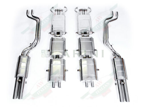 metal exhaust pipes on white background
