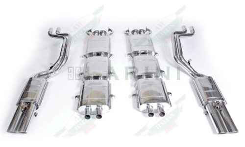 metal exhaust pipes on white background