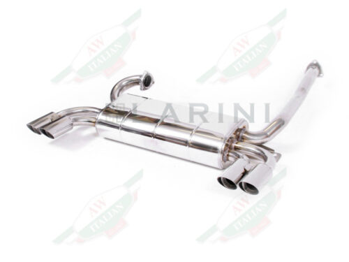 silver metal muffler with 4 tips