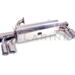 silver metal muffler with 4 tips