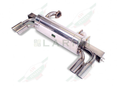 silver metal muffler with 4 tips