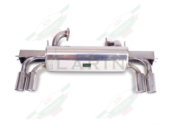 silver metal muffler with 4 tips