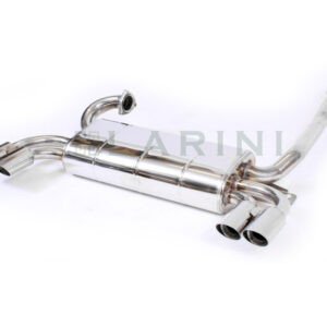 silver metal muffler with 4 tips