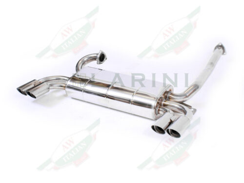 silver metal muffler with 4 tips