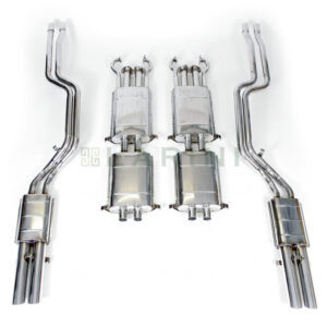 metal exhaust pipes on white background