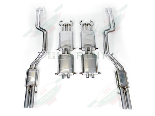 metal exhaust pipes on white background