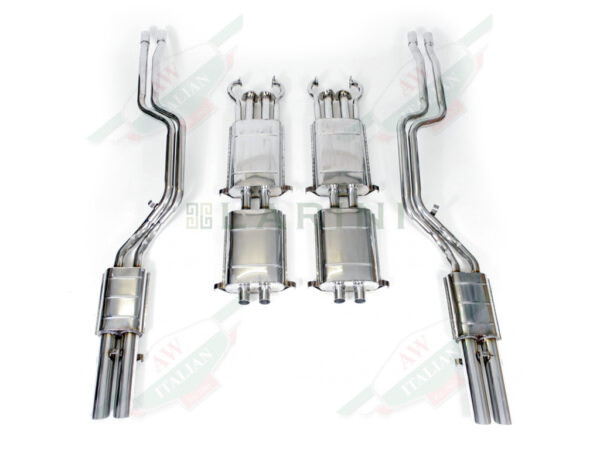metal exhaust pipes on white background