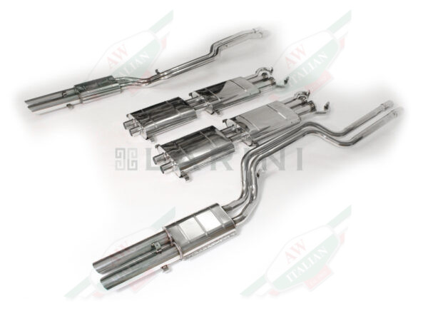 metal exhaust pipes on white background