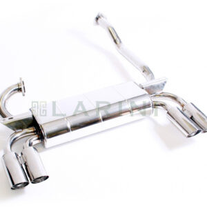 silver metal muffler with 4 tips