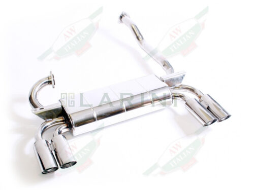 silver metal muffler with 4 tips