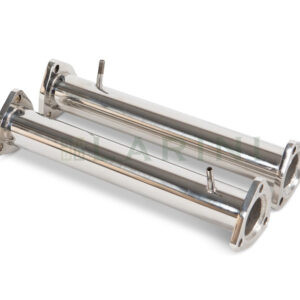 silver shiny exhaust pipes