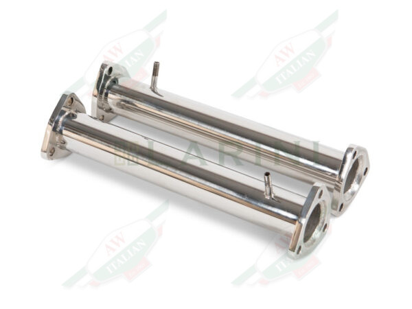 silver shiny exhaust pipes