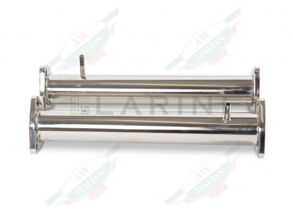 silver shiny exhaust pipes