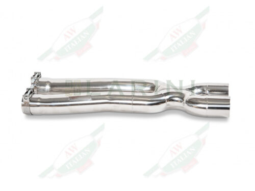 silver exhaust pipes X shape