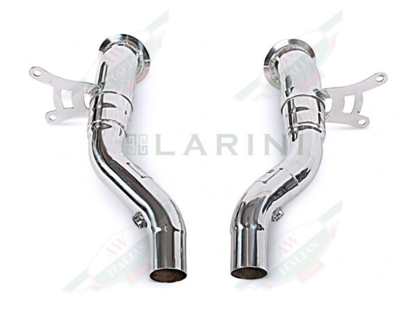 silver shiny exhaust pipes