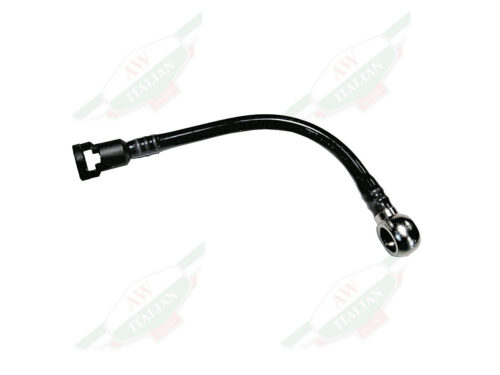 black curved pipe with fittings on ends