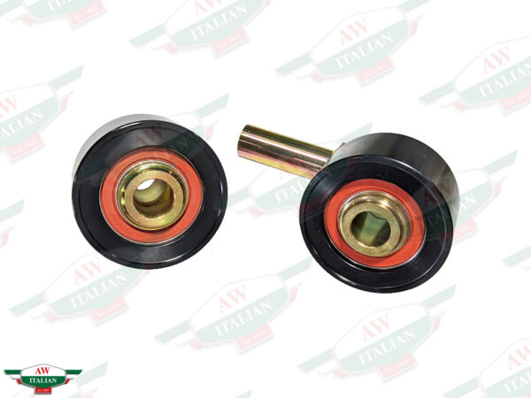 black pulleys with metal rods