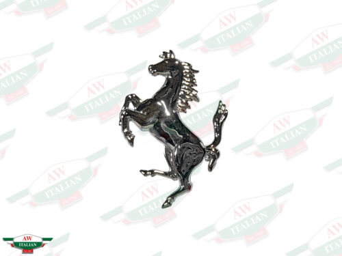 chrome ferrari horse emblem