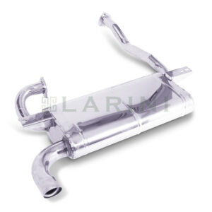 silver metal muffler with pipes
