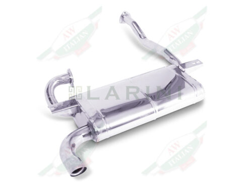 silver metal muffler with pipes