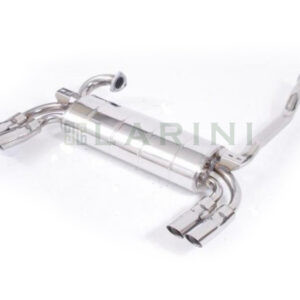 silver metal muffler with 4 tips