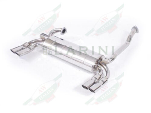 silver metal muffler with 4 tips