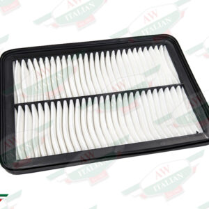 black rectangle air filter with white pleated center