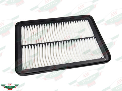 black rectangle air filter with white pleated center