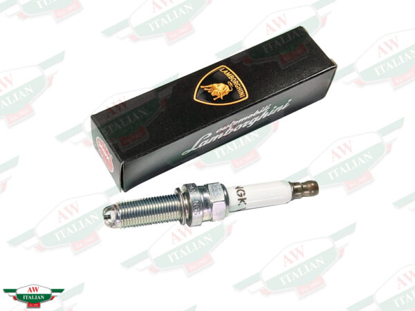 lamborghini spark plug white and silver with black box