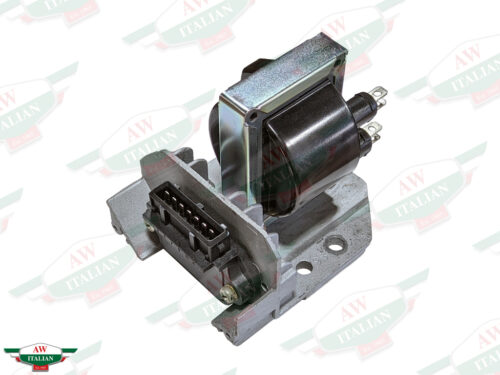 black ignition coil on metal bracket