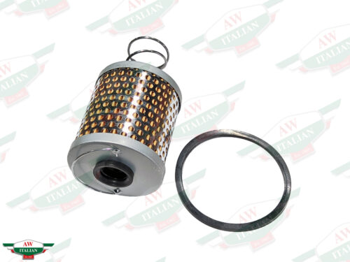 cylindrical filter with spring on end and black ring