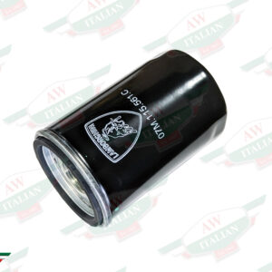 black oil filter with lamborghini bull logo