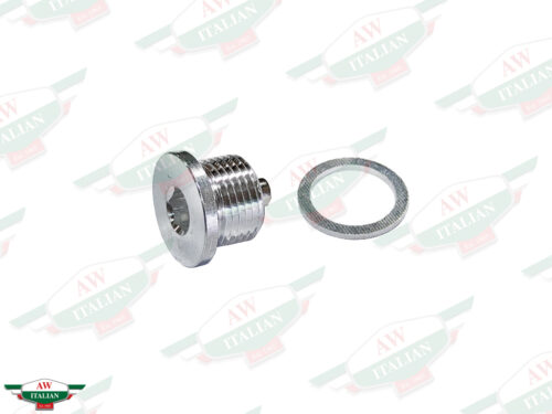 silver threaded plug with washer