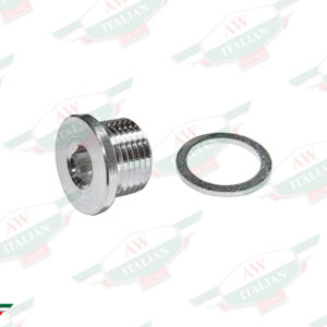 silver threaded plug with washer