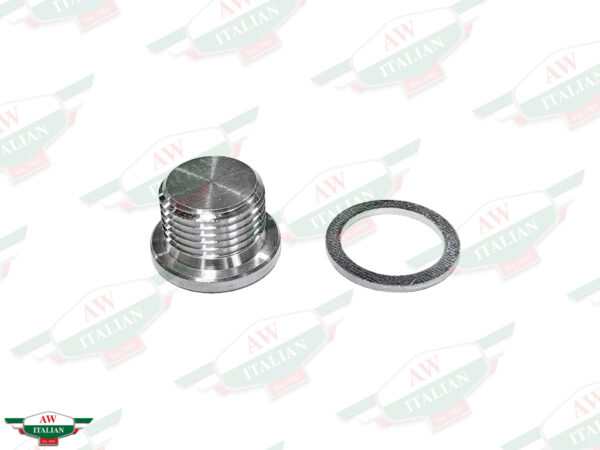 silver threaded plug with washer