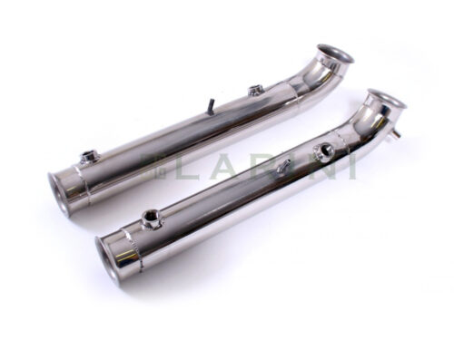 silver shiny exhaust pipes