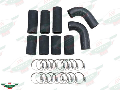 black hoses and silver clamps