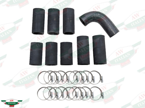 black hoses and silver clamps