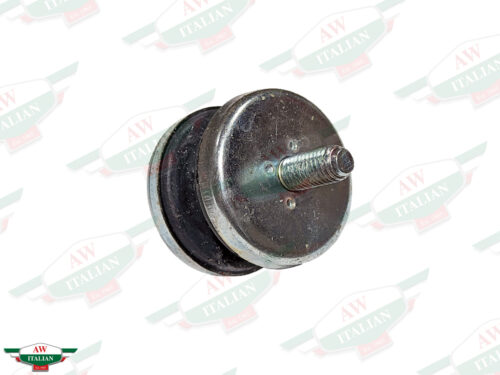 silver and black rubber mount with threaded studs on each end