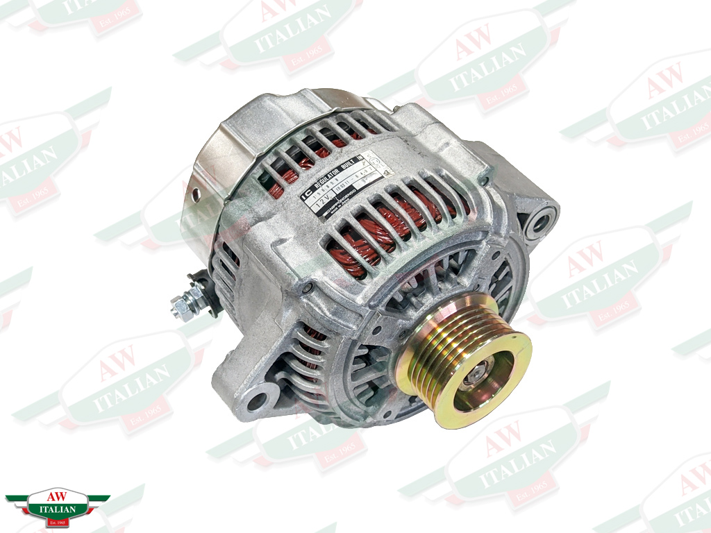 grey alternator with gold ribbed pulley