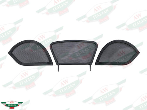 3 black mesh screen panels