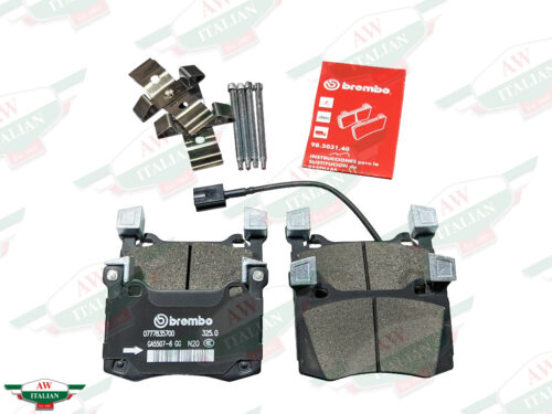 brake pads black with wire and red brembo booklet