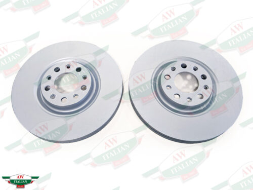 grey brake rotor pair with holes in center