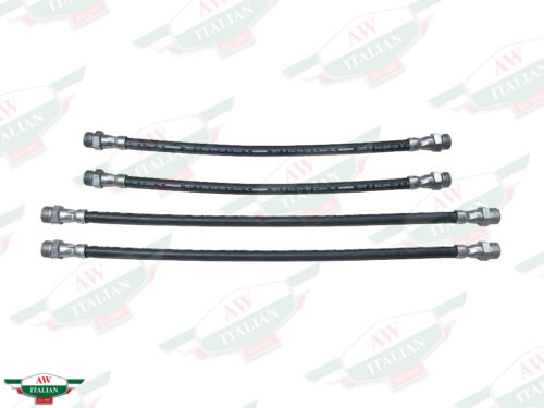 4 long rubber hoses with metal ends