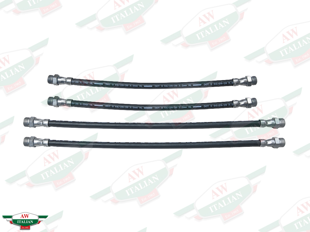 4 long rubber hoses with metal ends