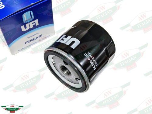 black ufi oil filter with blue box